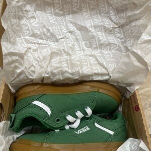 Vans Kids Green and White Sneakers